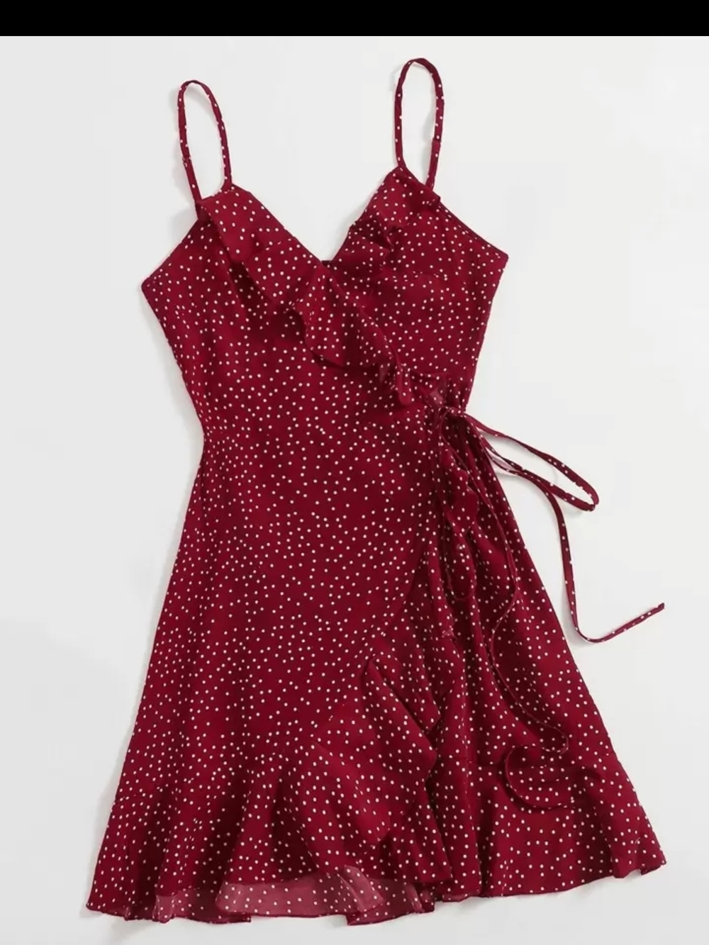 Romwe XS Red White Polka Dot Wrap Dress 3444-AD